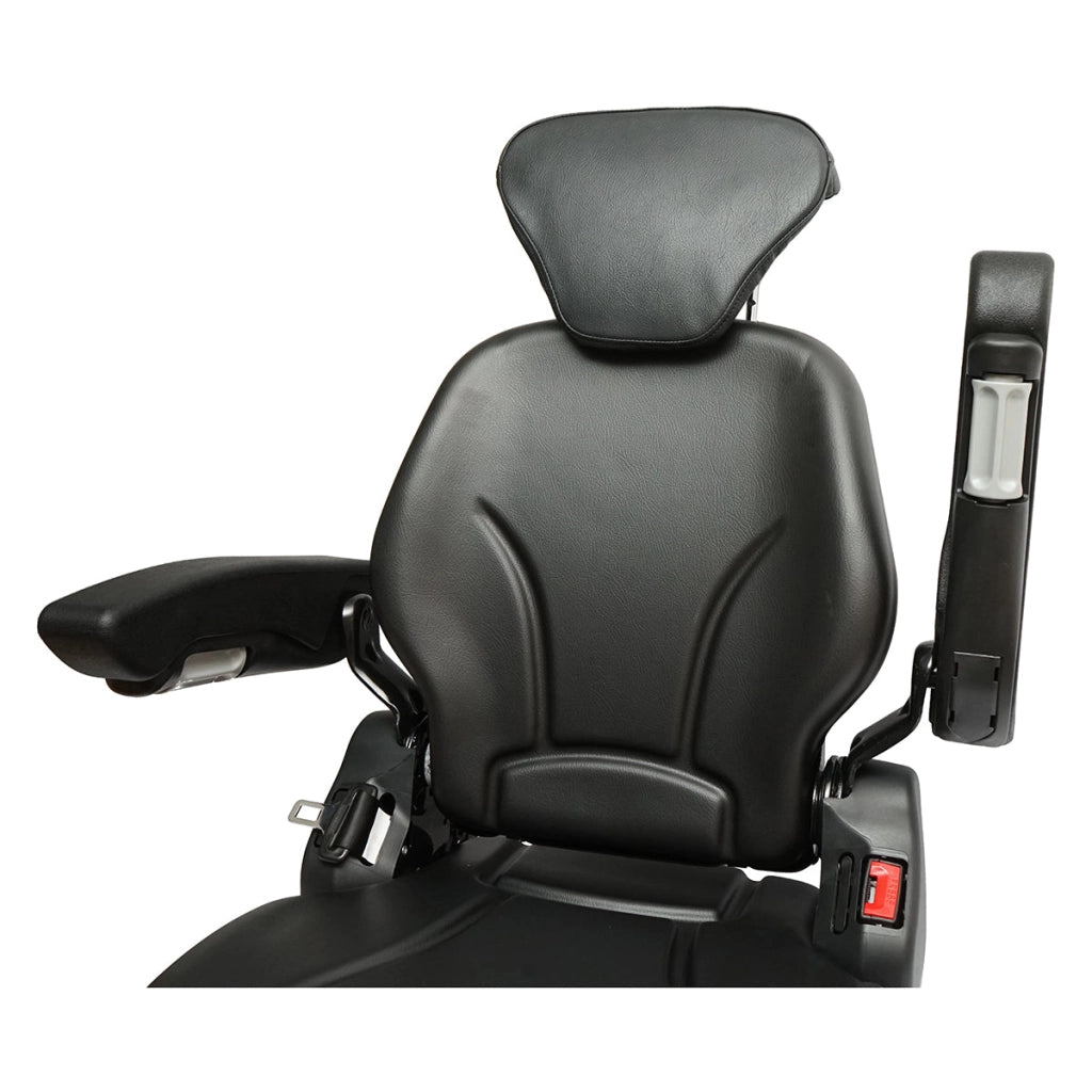 Sedile universale regolabile per trattore con cintura di sicurezza e braccioli 610x390mm