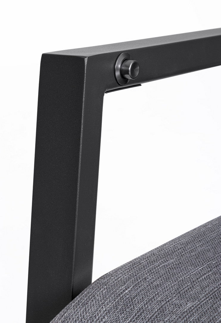 Set 4 Sedie con Braccioli da Giardino 59.5x72x111 cm in Alluminio Ethan Antracite