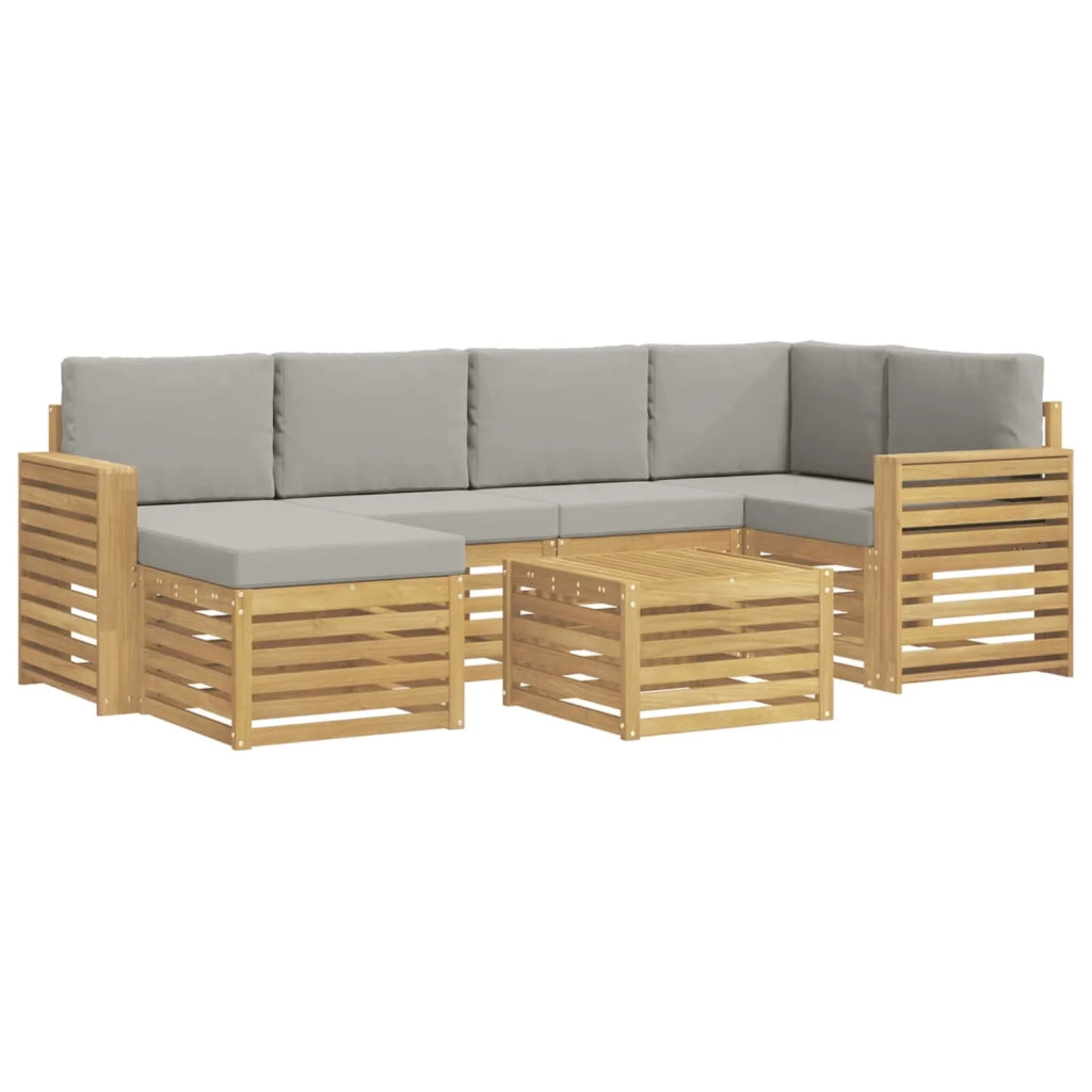 Set di divani da esterno 7 pcs Bianco e Grigio Chiaro 3392161