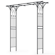 Arco da giardino 206cm decorativo per prato, Metallo per piante rampicanti da giardino pesante Nero-Decorazioni da giardino