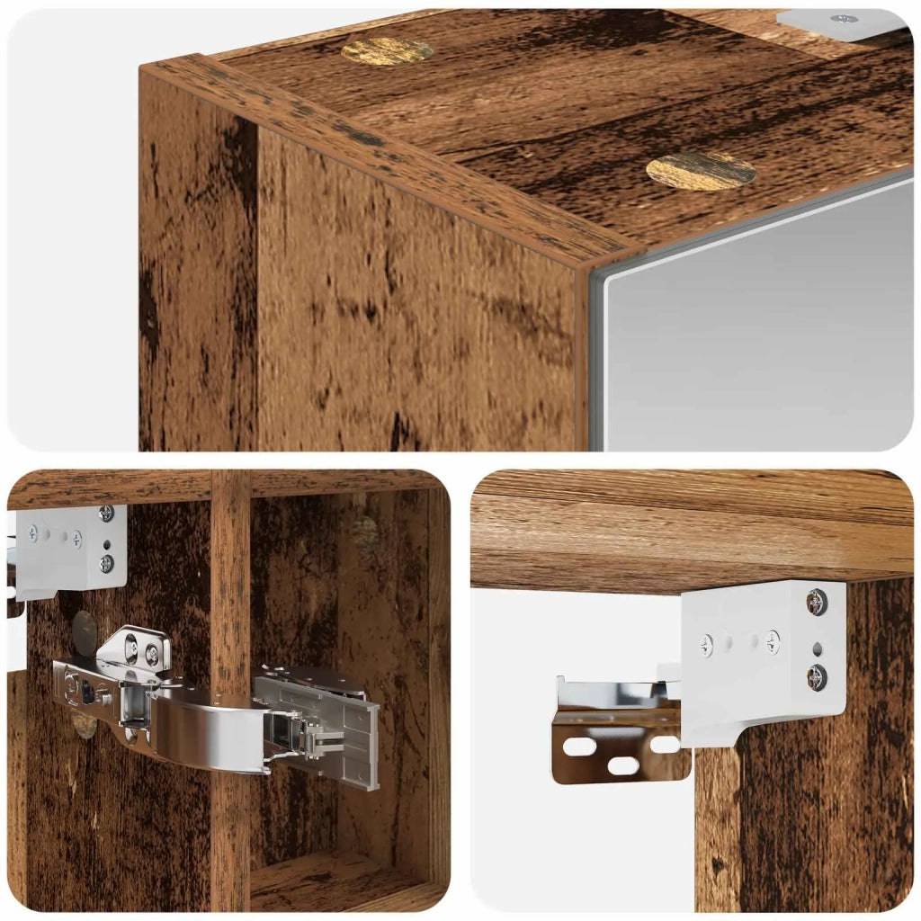 Mobiletto per specchio da bagno Legno vecchio 60 x 14,5 x 70 cm 889069