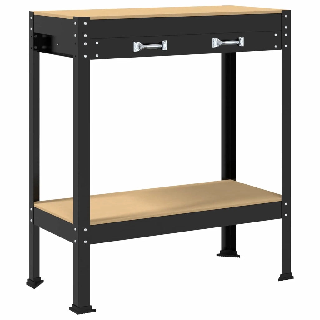 Banco da lavoro con cassetto Nero 80 x 40 x 91 cm