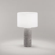 Lampada Tavolo Contemporanea Tribale Ceramica Cemento Tessuto Bianco 1 Luce E27