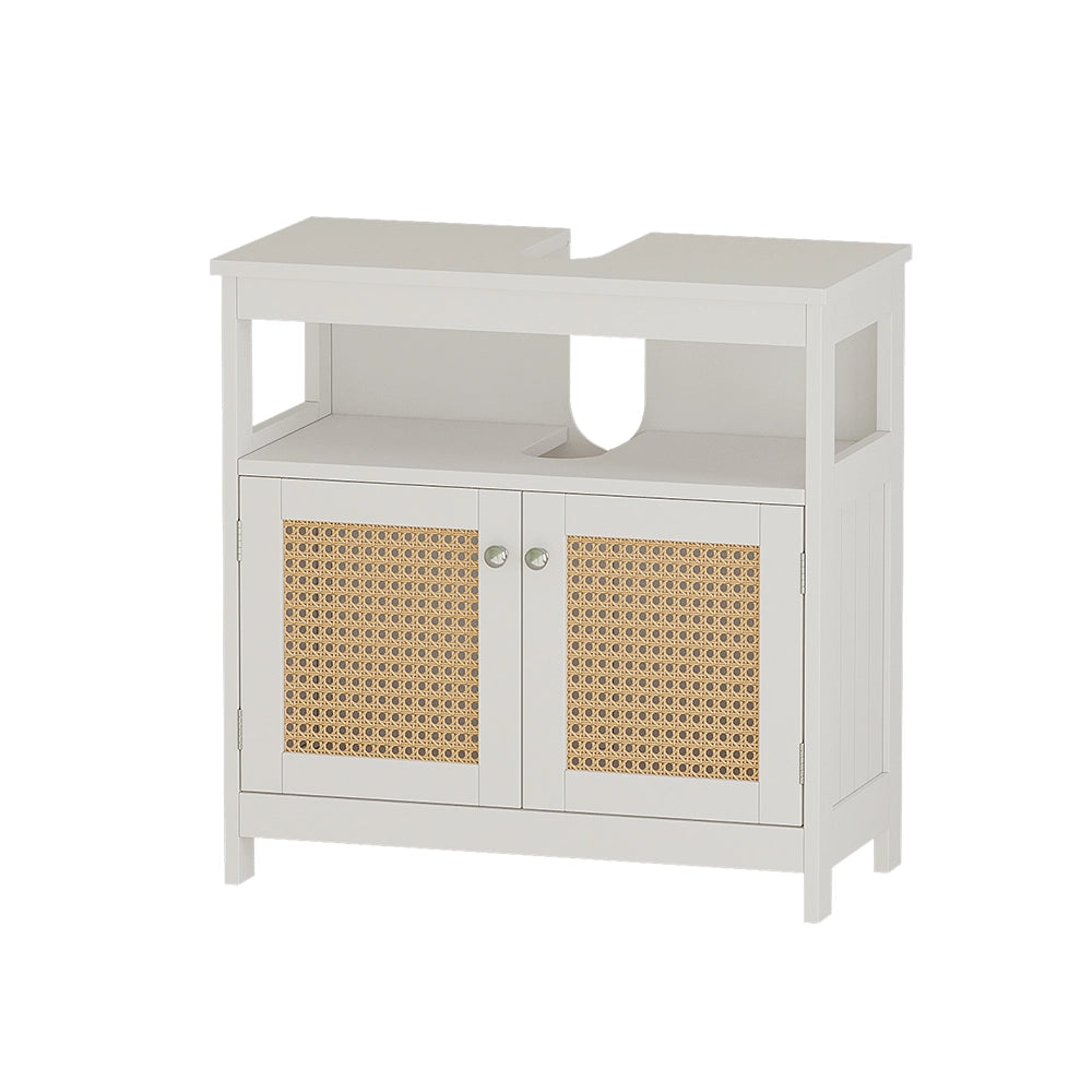 Vicco Mobile sottolavabo per bagno Bianco 60 x 60 cm con 2 ante e vano a giorno