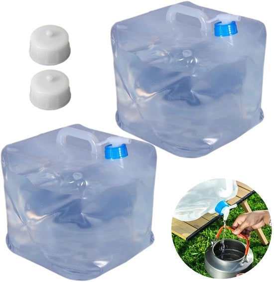 Set di contenitore d'acqua da 10 litri - BPA gratuito - Portatile e pieghevole - Ossigenatore d'acqua con rubinetto - Ideale per campeggio e viaggio
