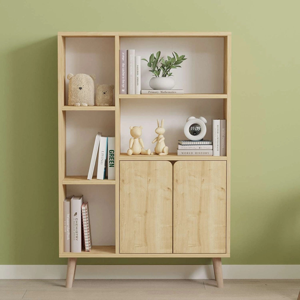 Libreria in legno "Lumo" - 80 x 24 x 120 cm - Beige
