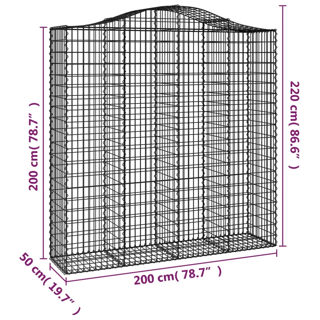 Cesti Gabbioni ad Arco 5 pz 200x50x200/220 cm Ferro Zincato 3145748