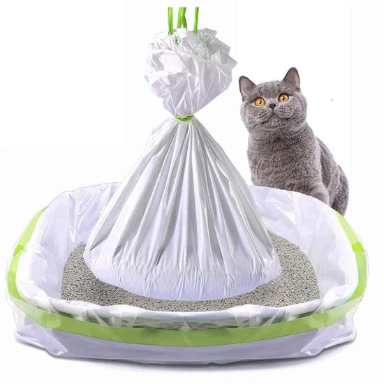 Sacche per gabbie/contenitori per gabbie 94*45mm, coperture per gabbie con cordino per animali domestici, contenitori per escrementi di gatto (7 pezzi)