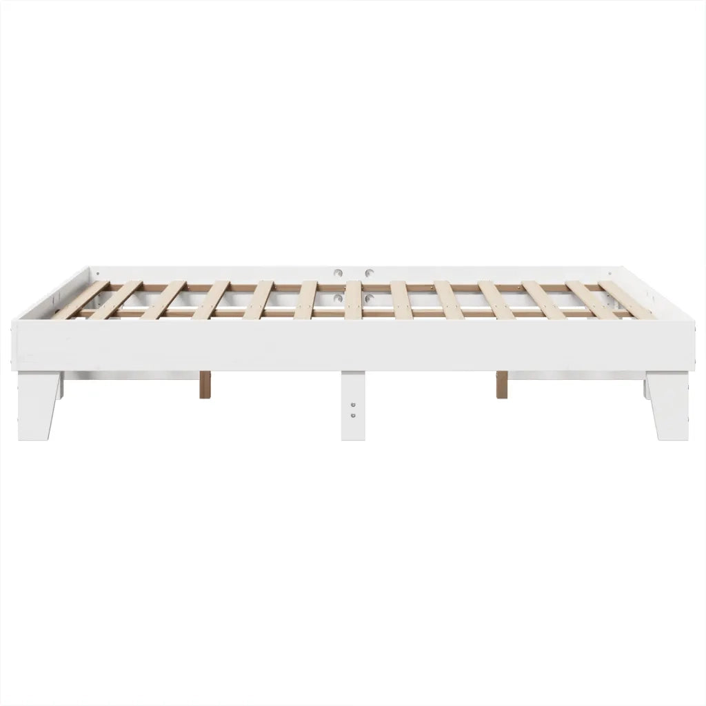 Letto matrimoniale | Letto per adulti | Letto senza Materasso Bianco 150x200 cm Legno Massello di Pino