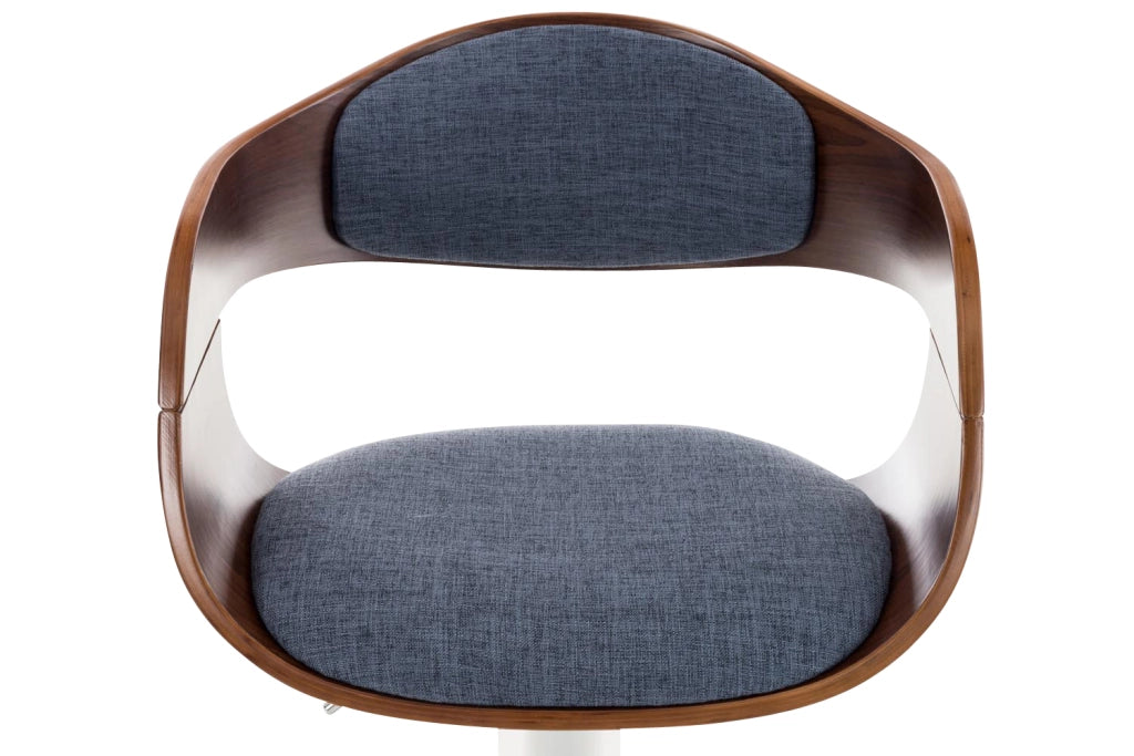 Sgabello cucina KINGSTON in tessuto Noce/blu chiaro