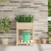 Vaso da giardino con lo scaffale Beige 60,5 x 60 x 76,5 cm 42006577