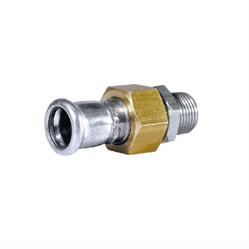 BOCCHETTONE DADO E RACCORDO MASCHIO IN OTTONE PRESS ACCIAIO CARBONIO- 1/2 x 15- ATUSA- pezzi 1
