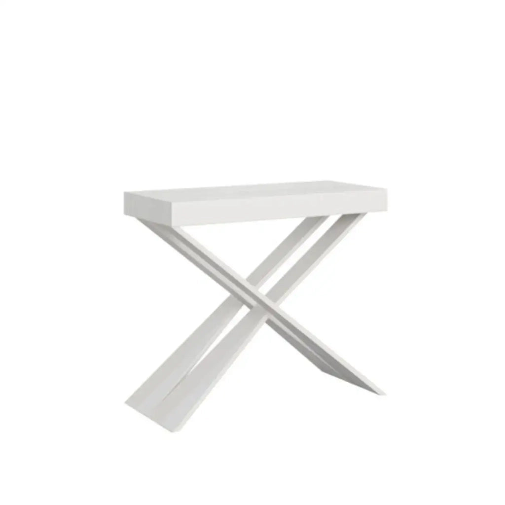 Consolle allungabile 90x40/300 cm Diago bianco frassino gambe bianche