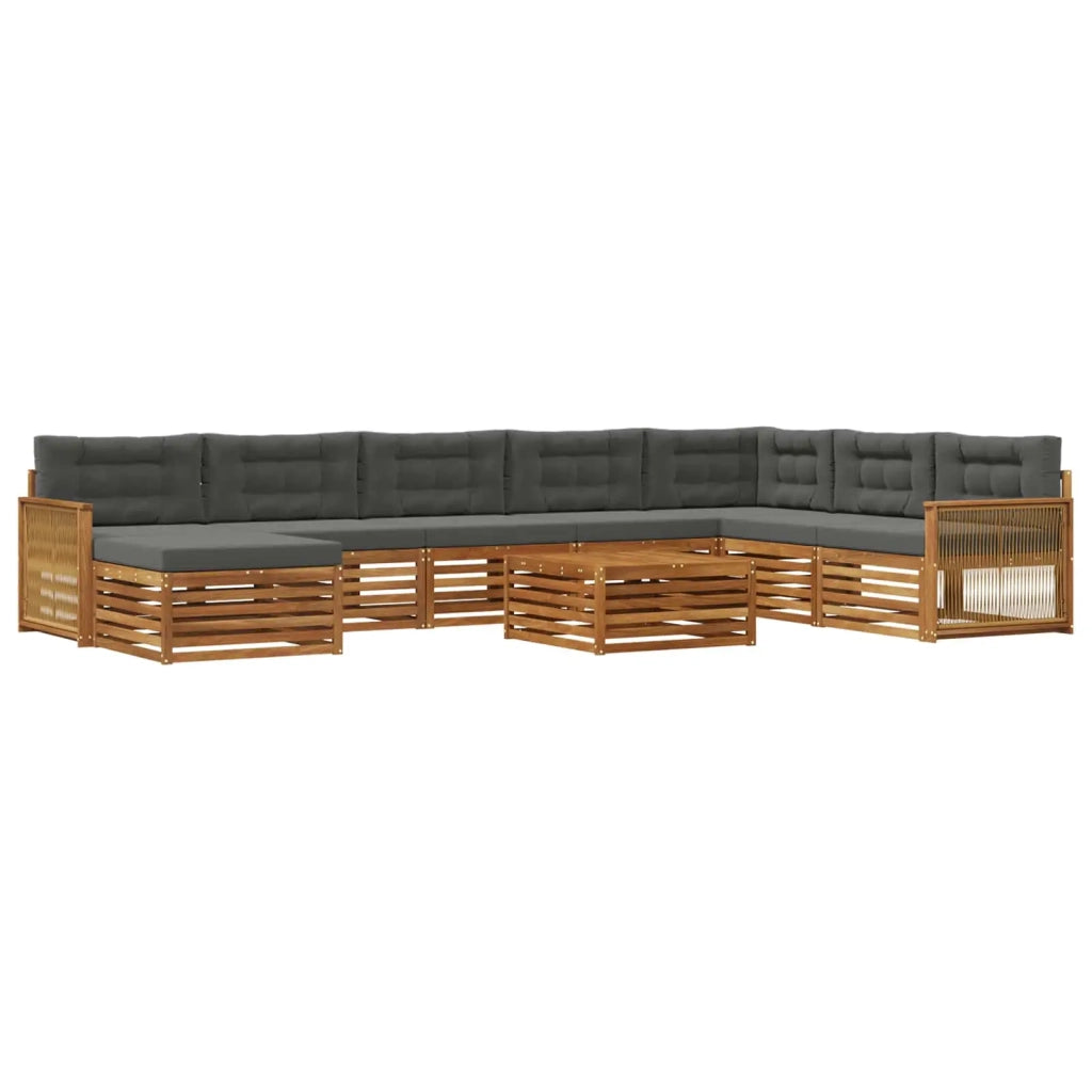 Set di divani da esterno 9 pz Naturale e Antracite 3383750