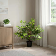 Pianta Ficus Artificiale Verde 73 x 16 x 60 cm Tessuto e Legno 42042075