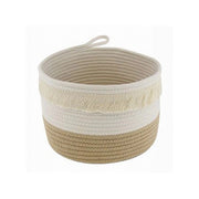 Trade Shop - Cestino Porta Biancheria Oggetti Corda Intrecciata Cesto Organizer 26x18cm 10652 -