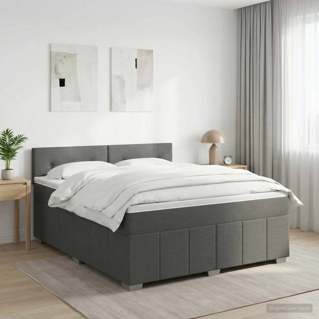Letto box spring con materasso Grigio Scuro 180 x 200 cm 3451270
