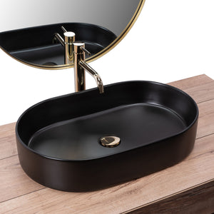 Lavabo Da Appoggio In Ceramica Rea Nadia Black Matt