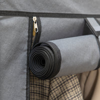 Armadio Guardaroba da Campeggio 125x43x162,5 cm con 8 Ripiani e 2 Barre Grigio Carbone