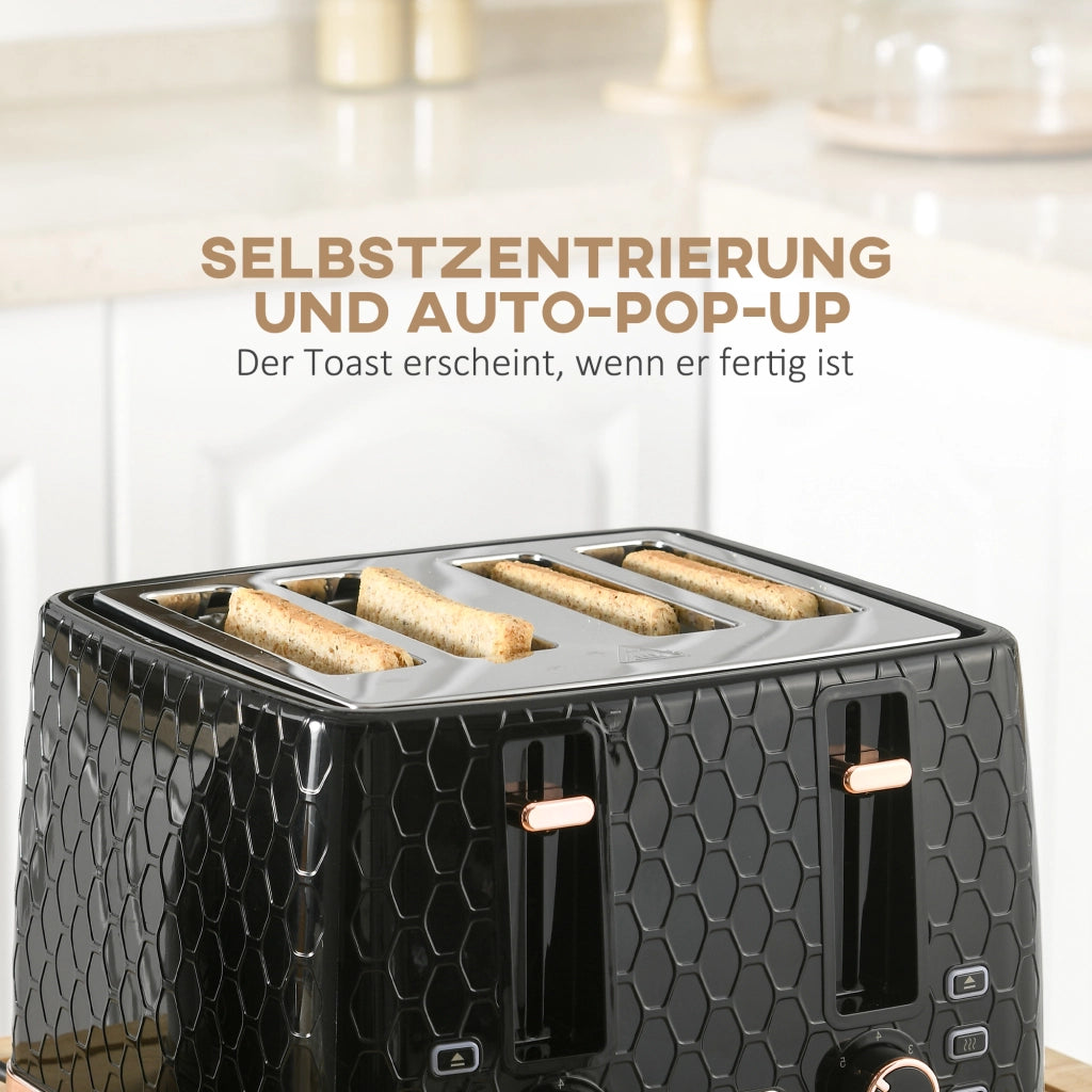 Set Cucina 2 in 1 ¨C Minimal ¨C Nero, Plastica, Toaster e Bollitore
