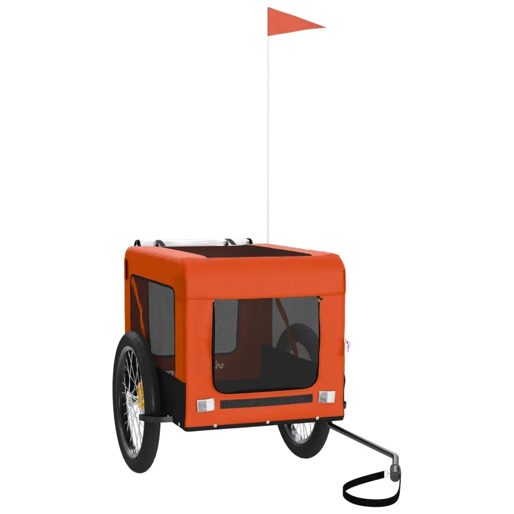 Rimorchio da Bici per Animali Arancione e Nero Oxford e Ferro CFW3383573