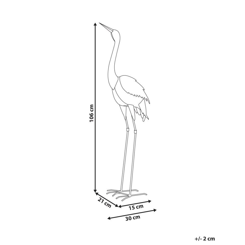 Statuetta decorativain ferro a forma di gru marrone Decorazione per interni ed esterni