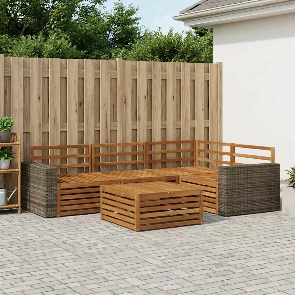 Set di divani da esterno 5 pcs Naturale 79 x 79 x 37 cm