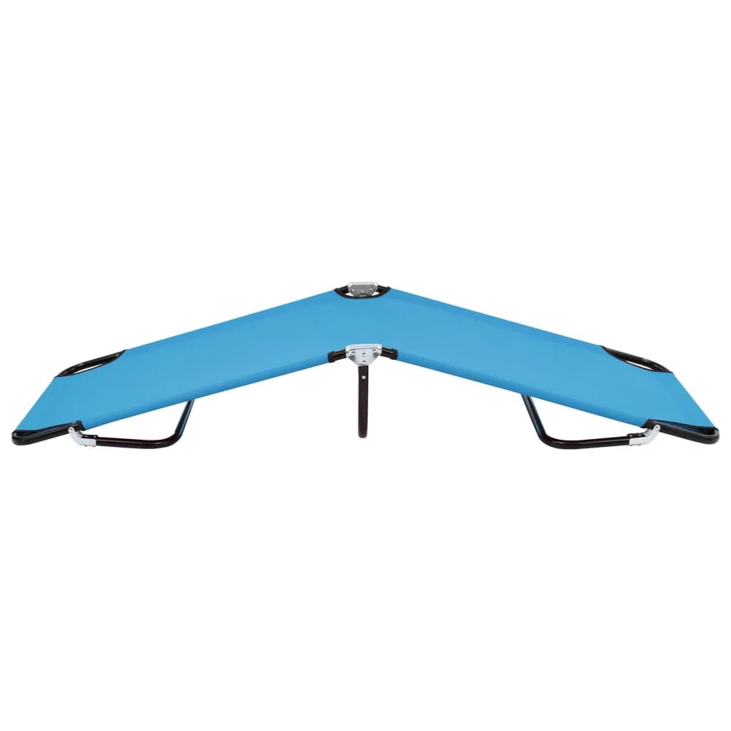 Lettino da campeggio pieghevole mobili da esterno acciaio blu turchese 02_0012795
