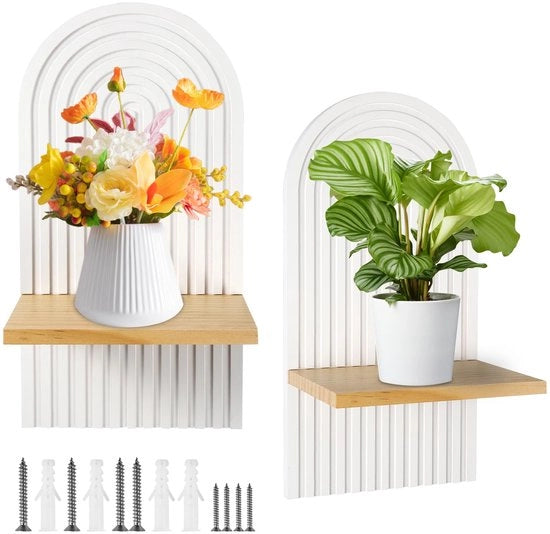 Pannelli da parete in legno da 2 pezzi, decorazione da parete boho, pannello da parete in bianco, legno boho a arcobaleno, decorazione da parete per bambini per ufficio, bagno, soggiorno, camera da letto e cucina