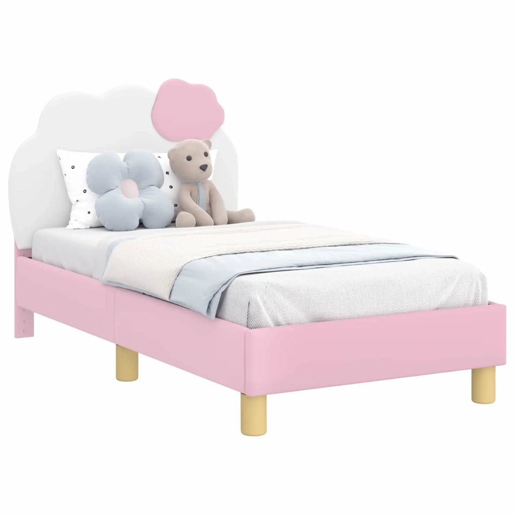 Struttura letto per bambini con testata Rosa 70 x 140 cm PU