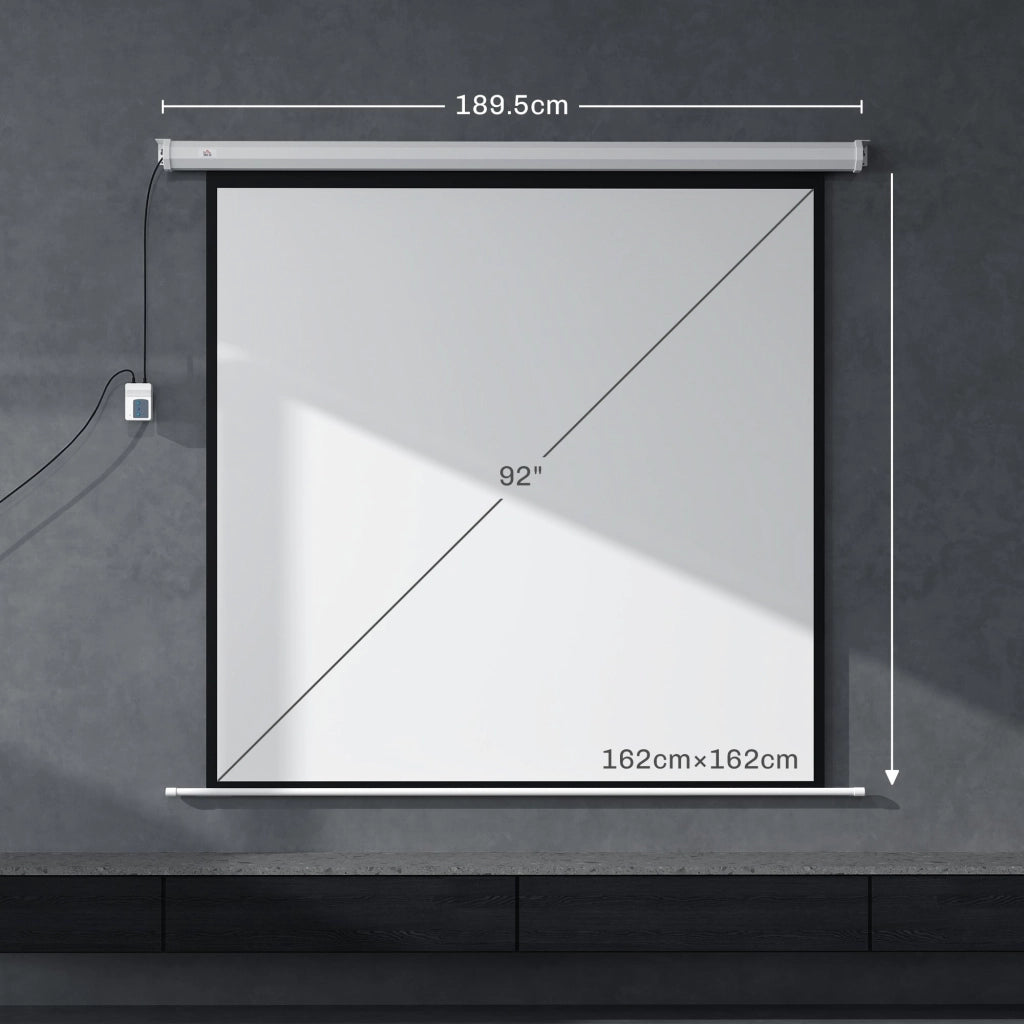 Telo Proiettore 92" Formato 1:1 Motorizzato 189,5x8x189,5 cm Bianco