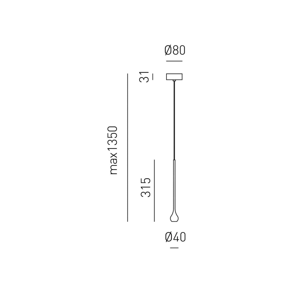 Lampada a Sospensione URSULA S/P Nero - Sospensione Singola Led 5W 3000K 255lm Fascio 24° Montatura in Alluminio IP20 - Gea Luce