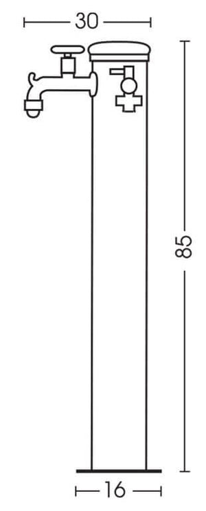 Fontana da Giardino con Doppio Rubinetto Belfer 42/ARRA Antracite