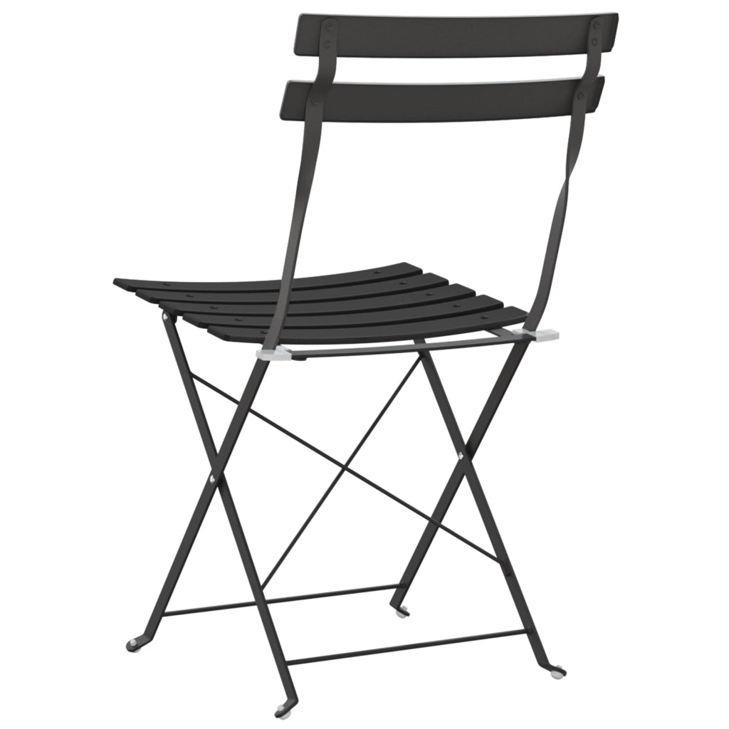 Sedia da Giardino Pieghevole  2 pz Antracite Acciaio