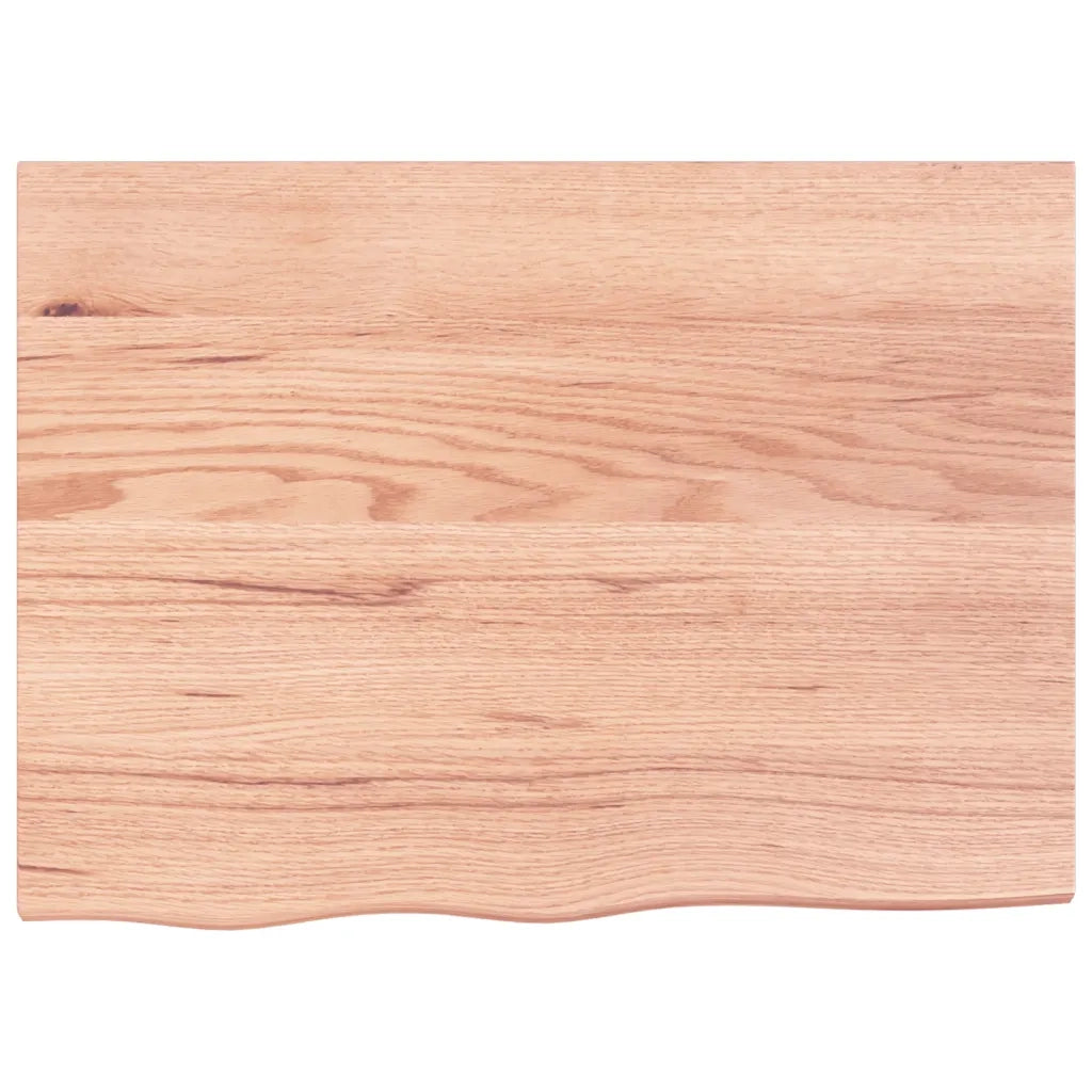Piano Tavolo Marrone 80x60x(2-6) cm Massello Rovere Trattatocod mxl 72826