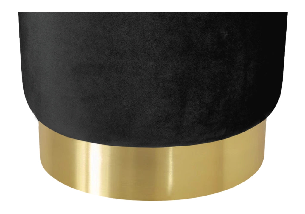 Pouf in velluto nero, poggiapiedi Zivago - PO10ZIBM
