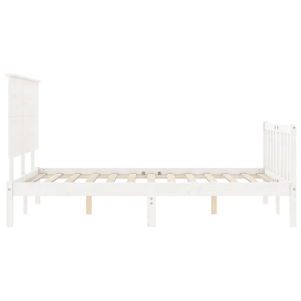 Giroletto senza Materasso-Struttura Letto Bianco 120x200 cm Legno Massello Pino 184754
