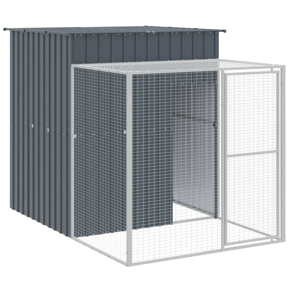 Pollaio con Area Corsa Antracite 165x1271x181cm Acciaio Zincato 3189113