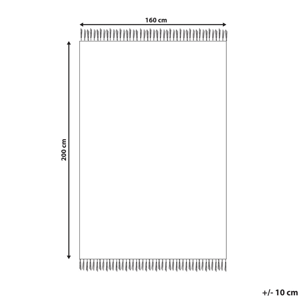 Tappeto in cotone beige 160 x 230 cm, decorativo, stile boho, per soggiorno e camera dei bambini