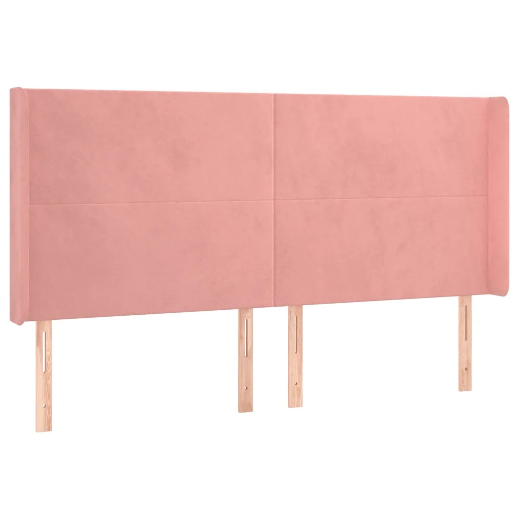 Testiera a LED rosa 163x16x118/128 cm in Velluto 3123827