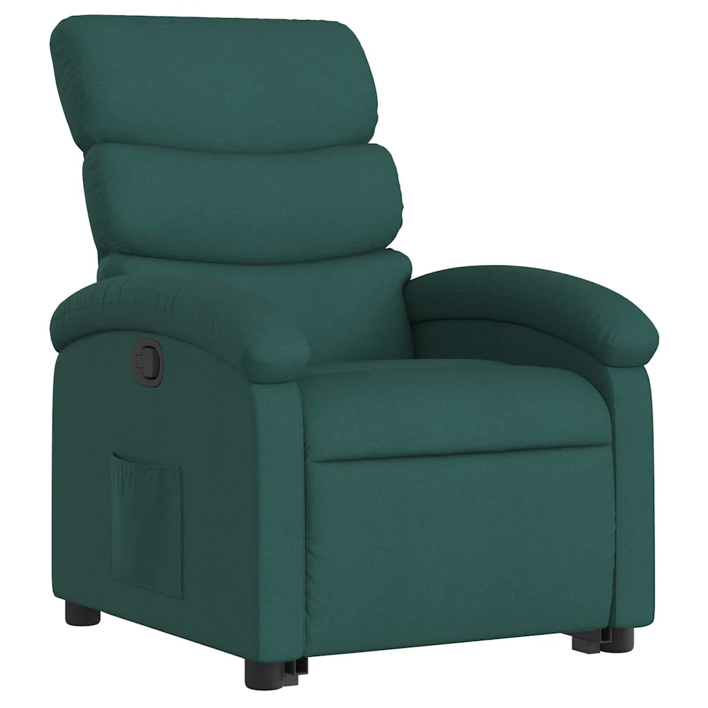 Poltrona Alzapersona Reclinabile Verde Scuro in Tessuto 3203984