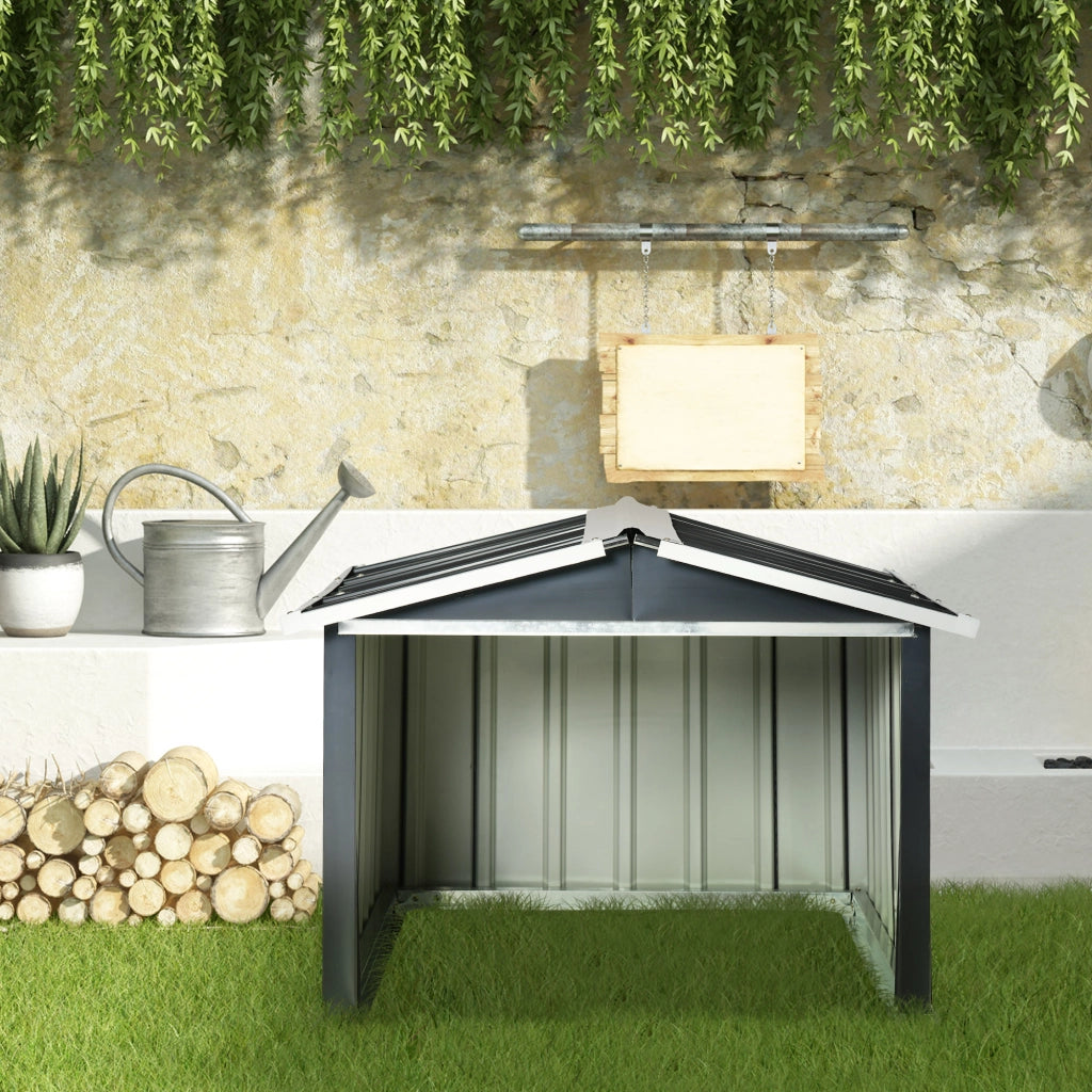 Capanno per Robot Tagliaerba in Metallo ¨C zephmum ¨C Grigio Scuro 87x103x66cm