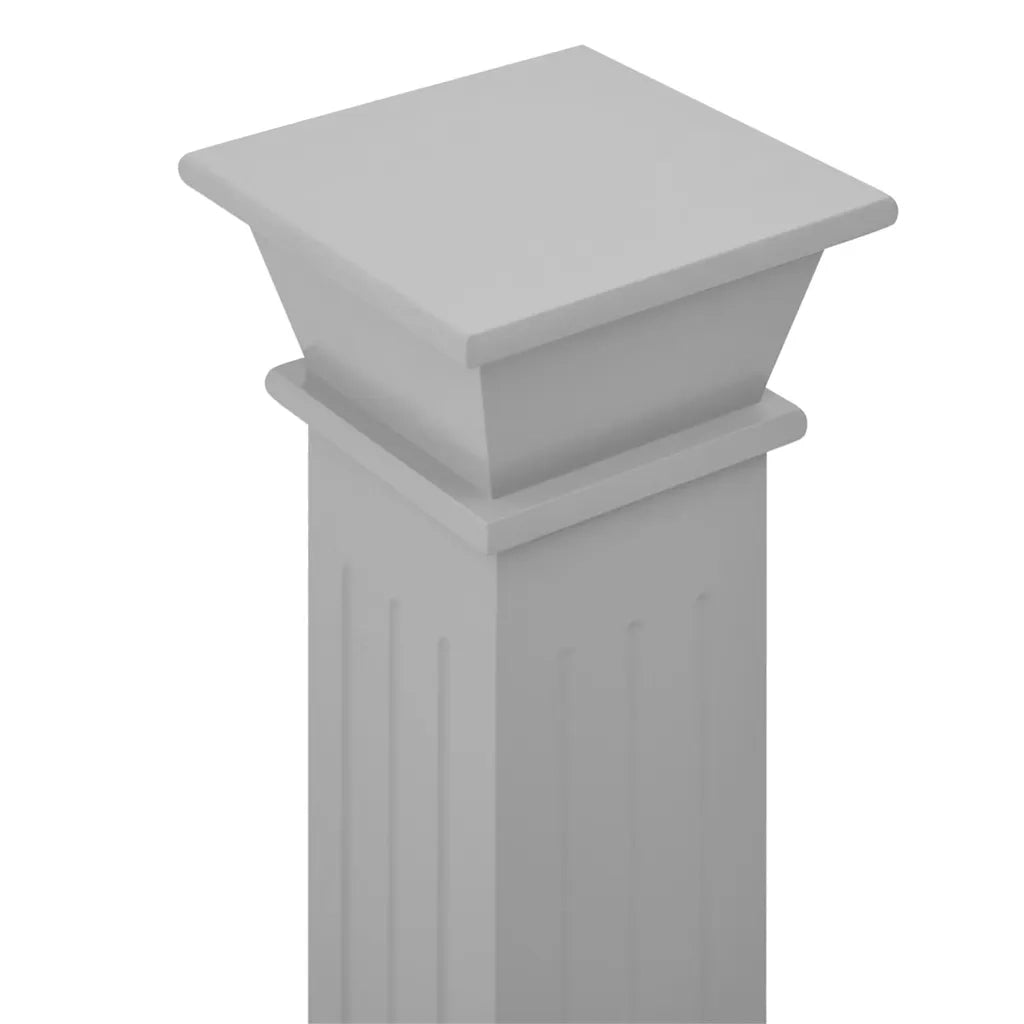 Piedistallo per piante | Sostegno per piante Quadrato Classico Grigio 17x17x66 cm MDF