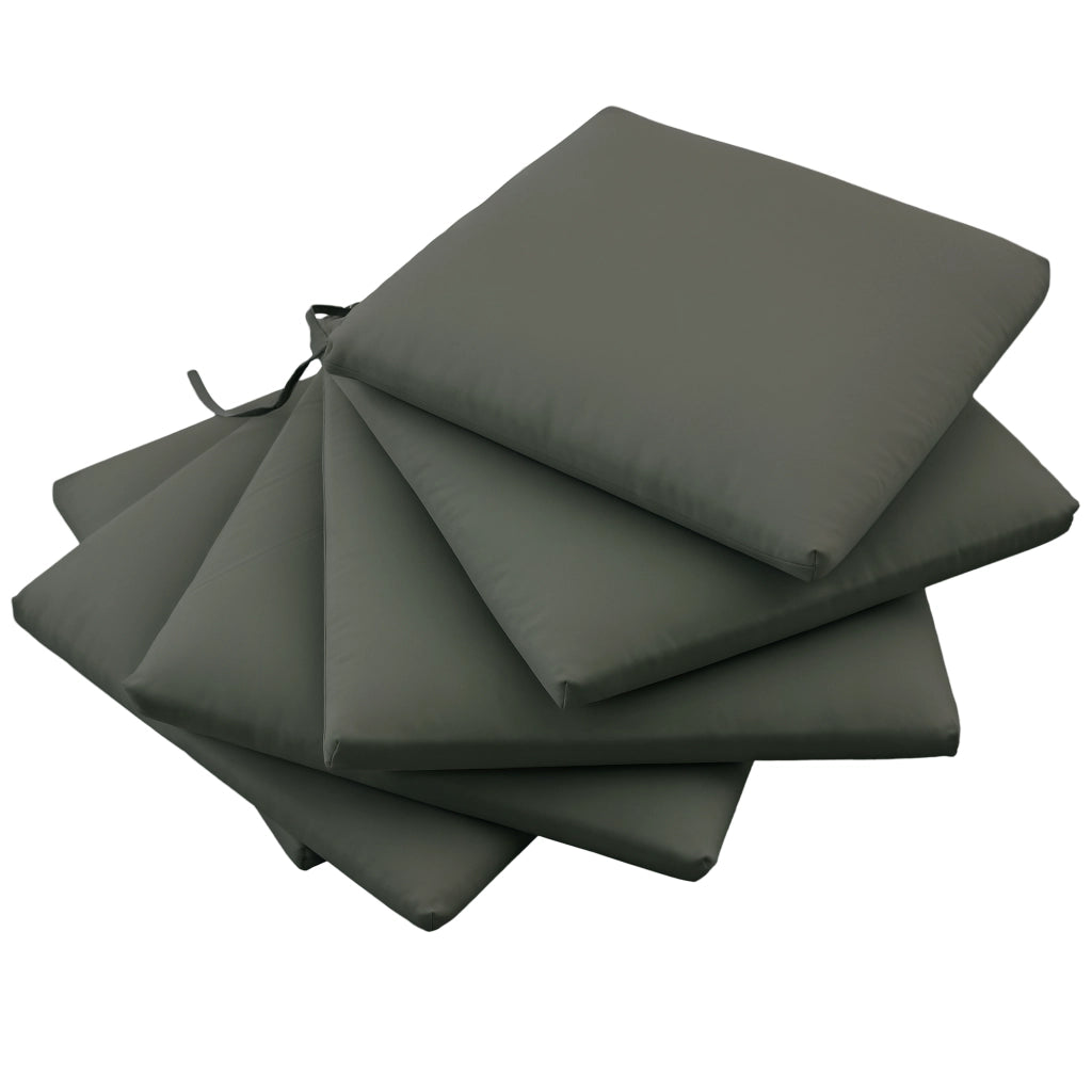 Cuscini per sedie da giardino ¨C zephmum ¨C 6 pezzi grigio scuro tessuto poliestere 42x42 cm