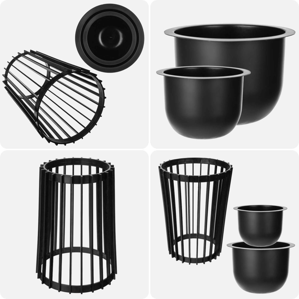 Supporto per fiori bifacciale KADAX Loft, nero, 53,5 cm + 2 inserti