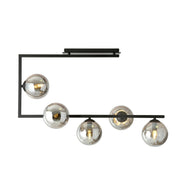Plafoniera Minimal Nanna Acciaio Nero 5 Luci E14 Ip20