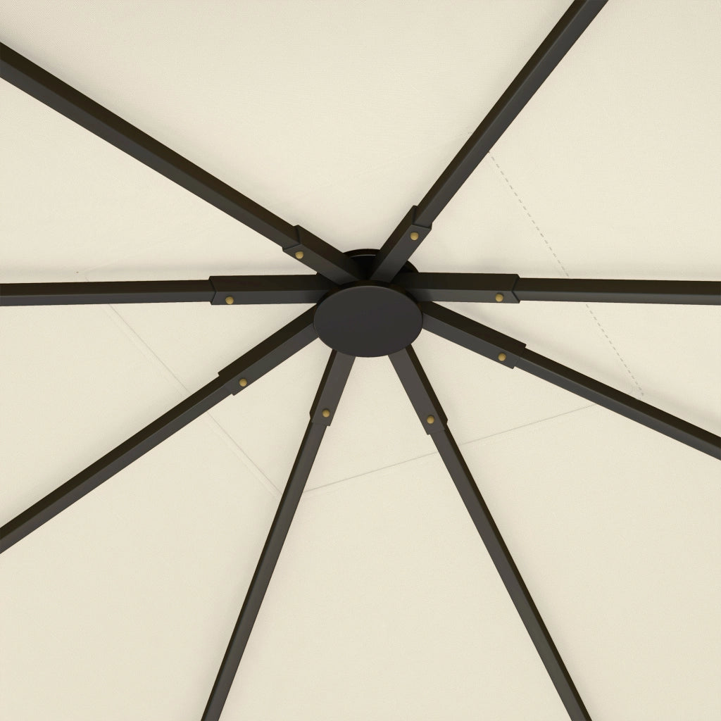 Copertura per Gazebo Pergola 298x298 cm con 8 Fori di Drenaggio in Tessuto Oxford 600D Bianco Crema