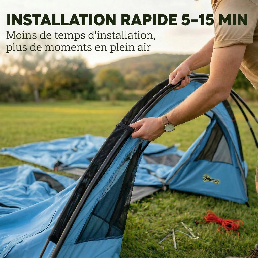 Tenda da campeggio 4 persone 3-4 stagioni ¨C Minimal ¨C Blu 3000mm impermeabile