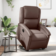 Poltrona Alzapersona Reclinabile Marrone in Similpelle 3204242