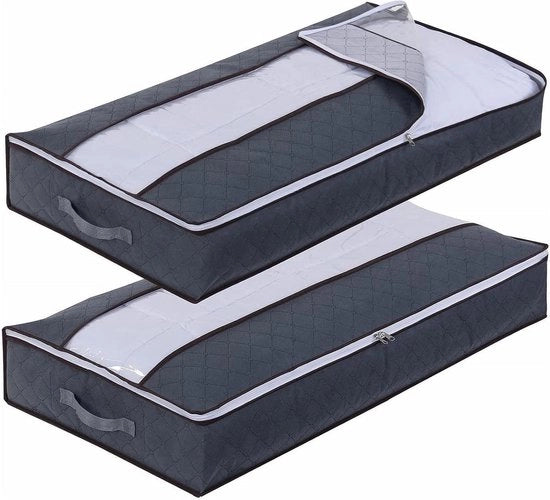 2 Scattee di Cassetti di Ripostiglio sottoscala - Cassetti di Ripostiglio sottoscala con Finestra trasparente - Maniglia rinforzata per il ripostiglio di coperte - abiti - coperte - coperte e cuscini